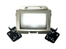 Radioblende Set Doppel DIN Autoradio für Kia Sportage 3 2010-2015 silber