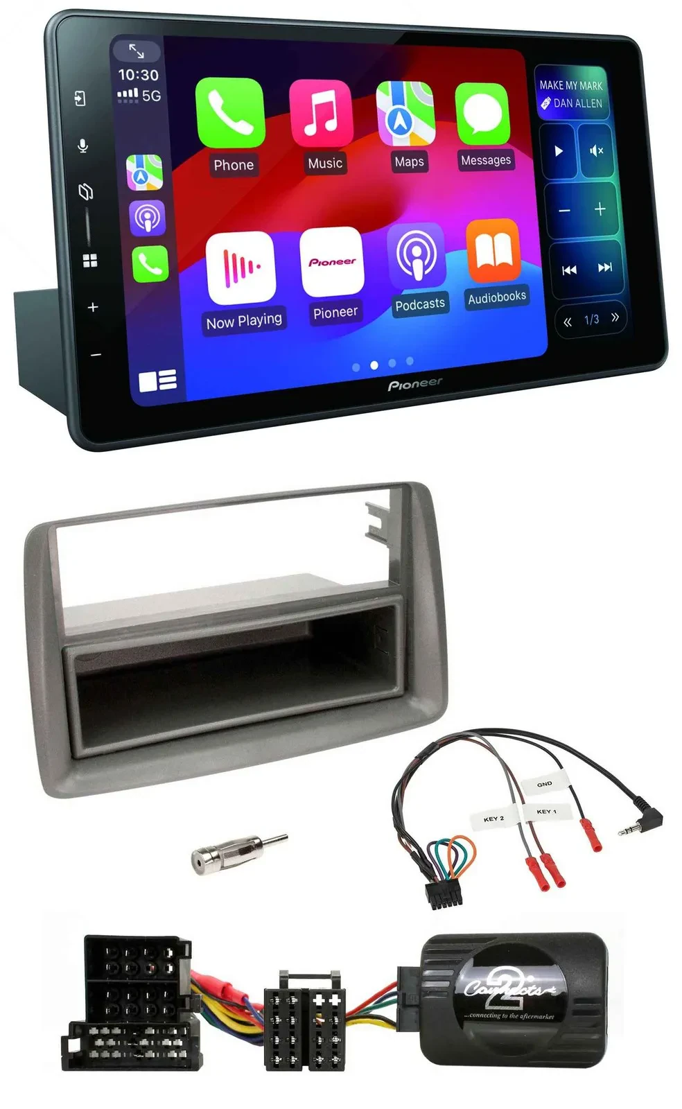 Pioneer Bluetooth DAB Lenkrad USB Autoradio für Alfa GT 147 Ablage silber