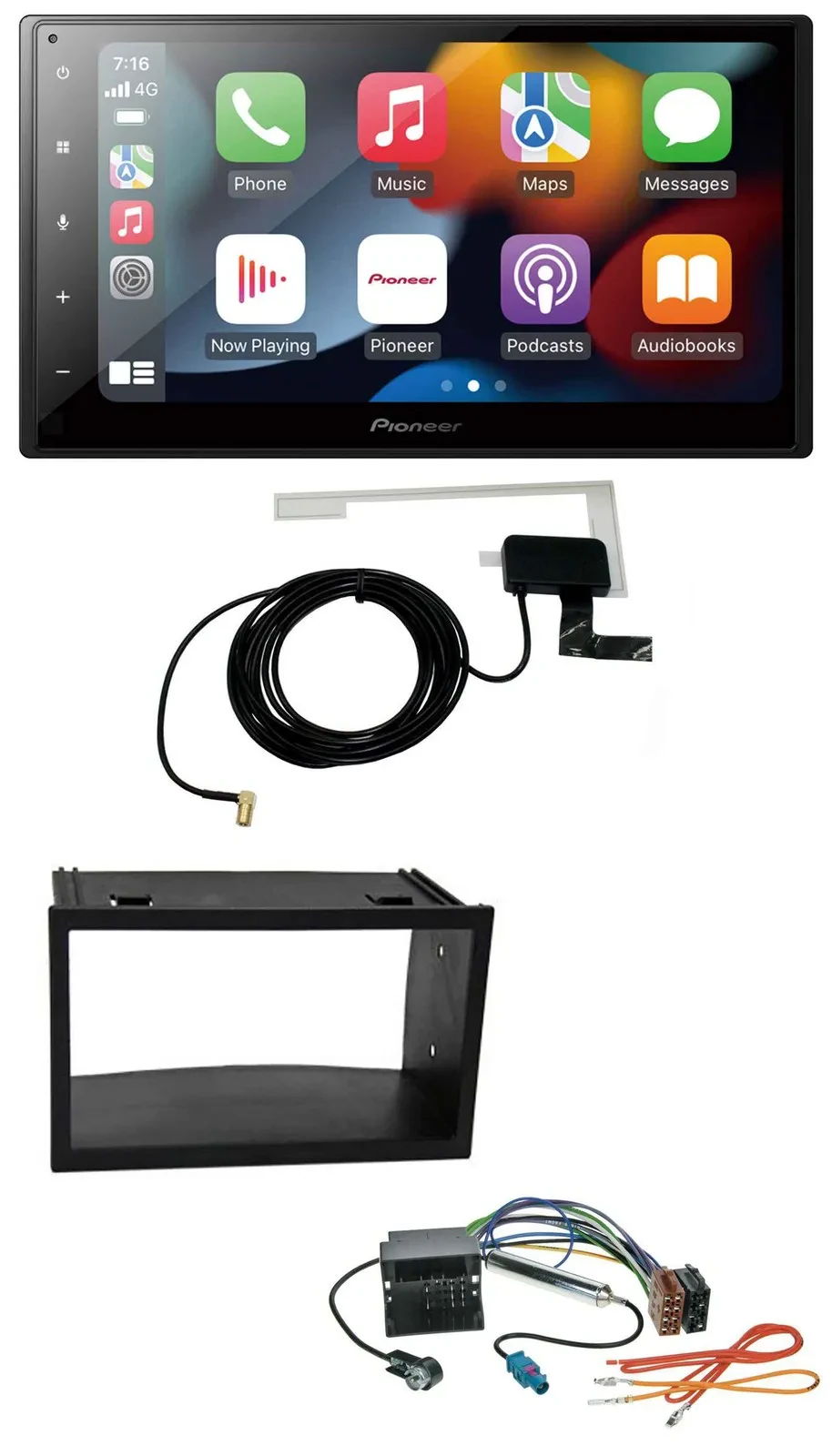 Автомагнитола Pioneer 2DIN, MP3, USB, Bluetooth, DAB для Volkswagen Golf IV/Polo/Passat/T4/Fox