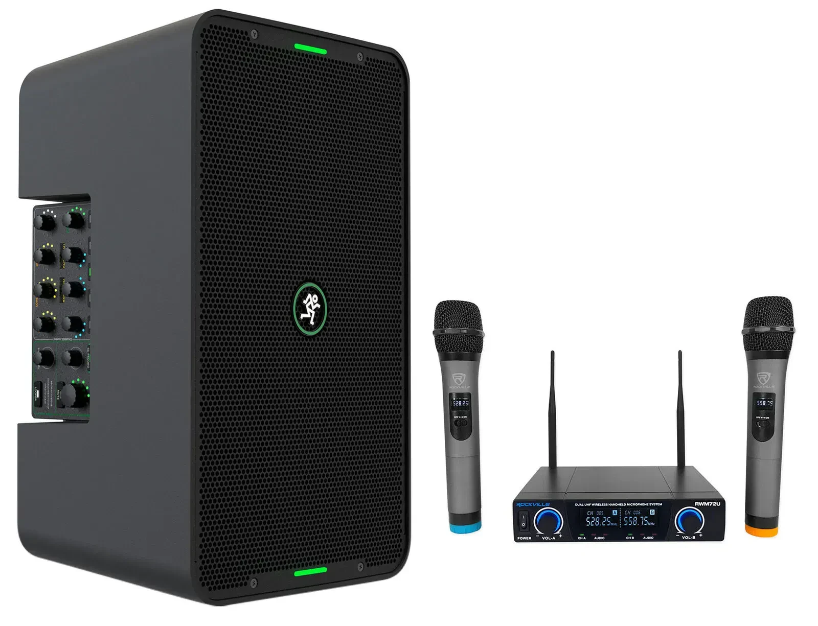 Портативная акустическая система Mackie ShowBox 8" Bluetooth, микшер, 2 радиомикрофона, аккумулятор