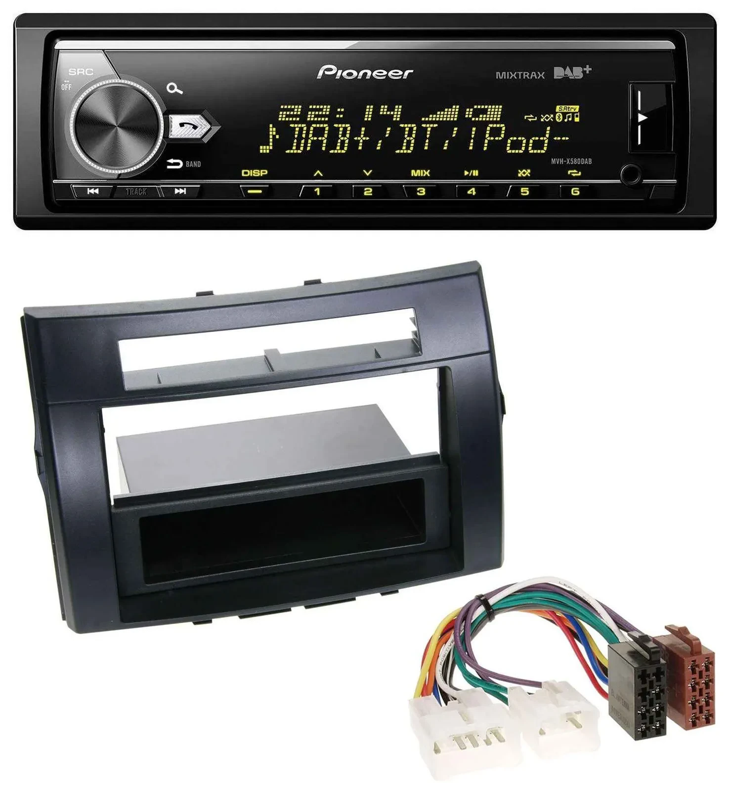 Автомагнитола Pioneer Bluetooth USB DAB MP3 для Toyota Corolla Verso 2004–2009 черная