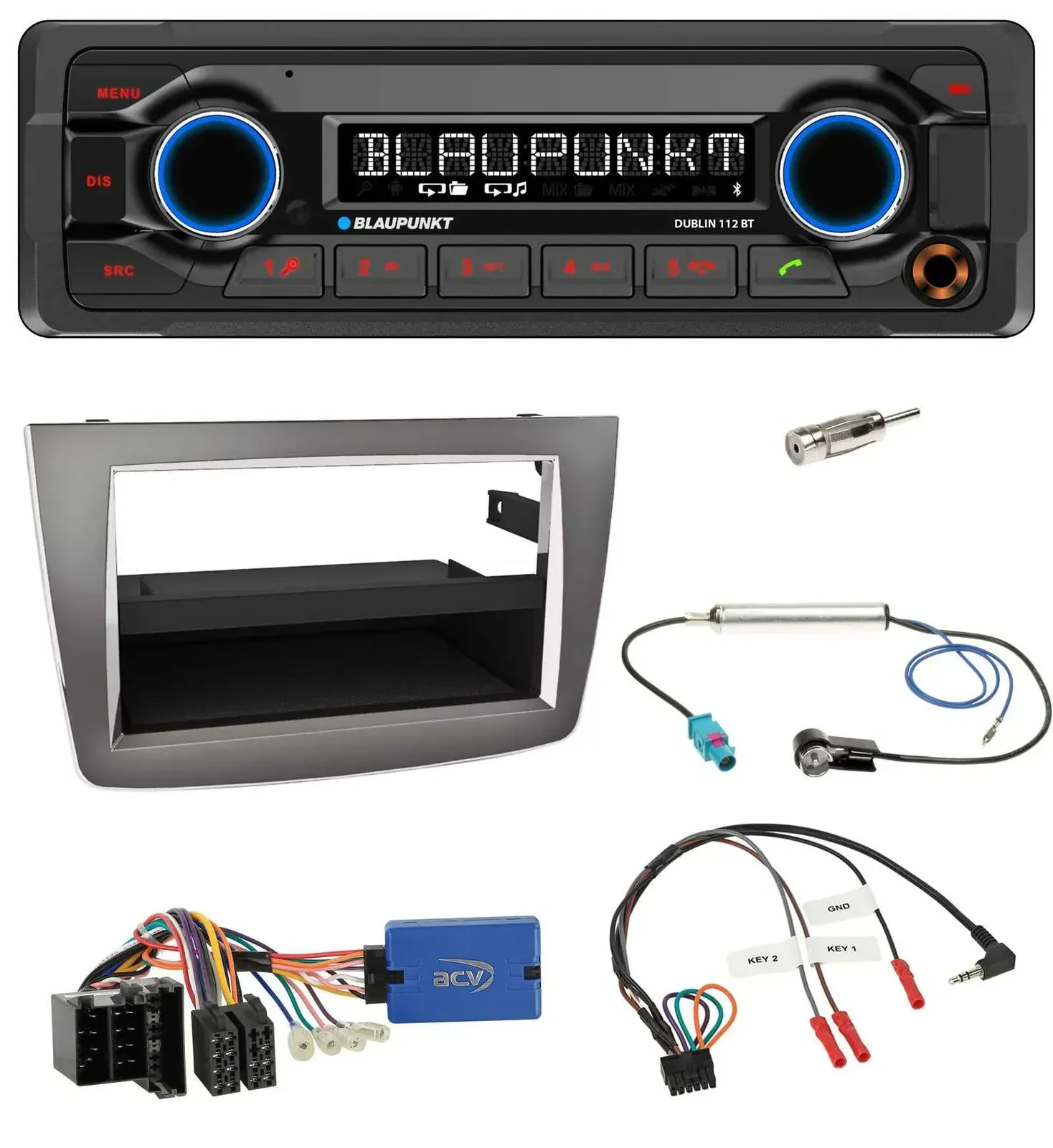 Blaupunkt MP3 Bluetooth USB Lenkrad Autoradio für Alfa Romeo Mito 955 13-18 ISO