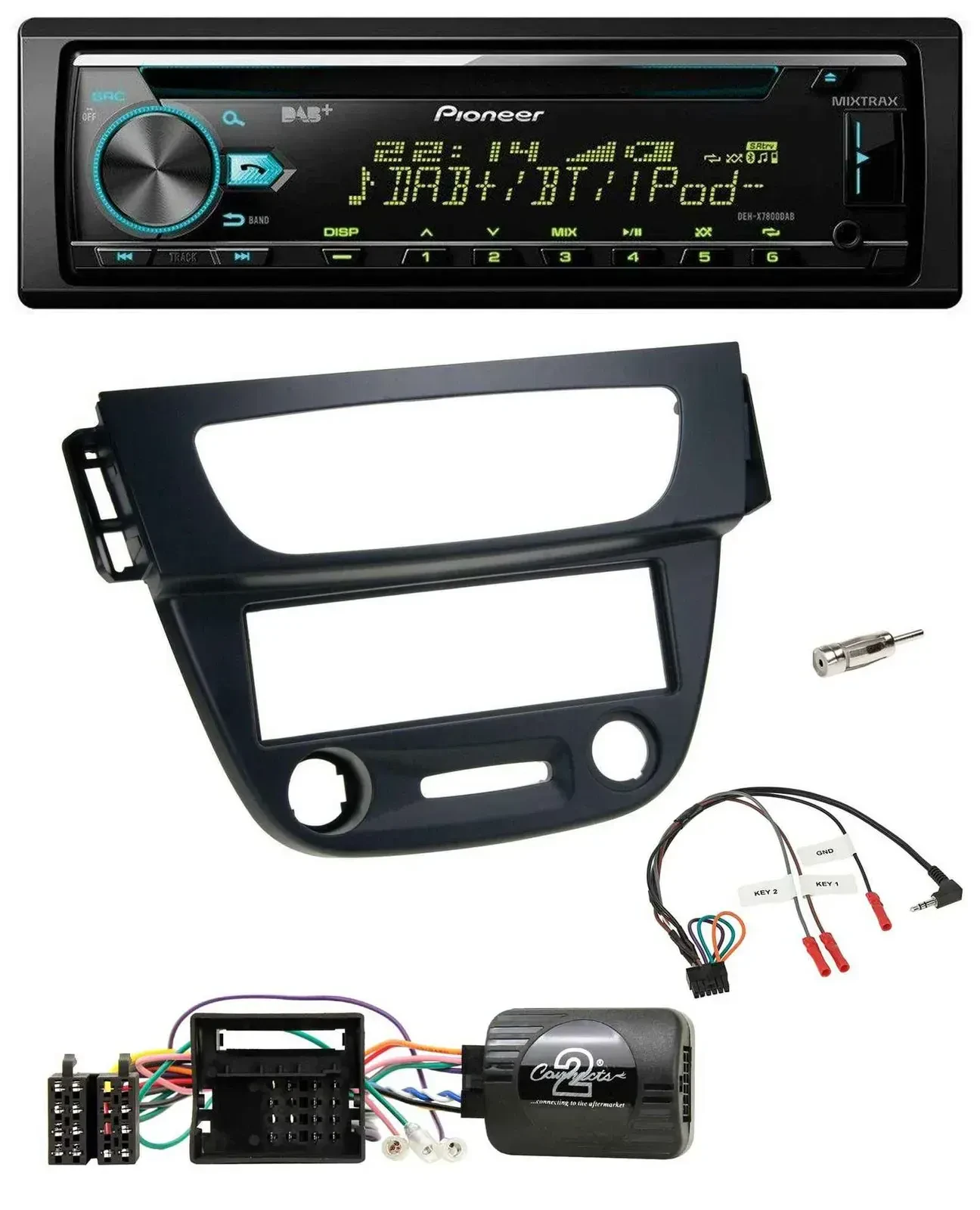 Pioneer DAB Lenkrad CD USB Bluetooth Autoradio für Renault Megane III 09-12 schw