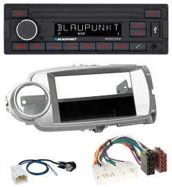 Автомагнитола для Toyota Yaris (2011–2014) Blaupunkt USB, AUX, Bluetooth, MP3, серебристая