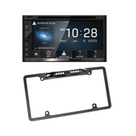 Kenwood DNX577S 6.8" Double-DIN Multimedia Receiver + License Plate Camera