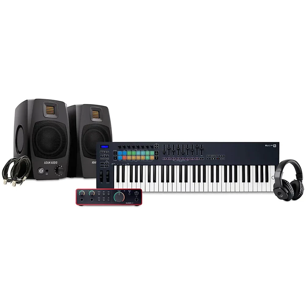 Novation FLkey Keyboard Controller w/Audio Interface/Monitors 61 Key Package