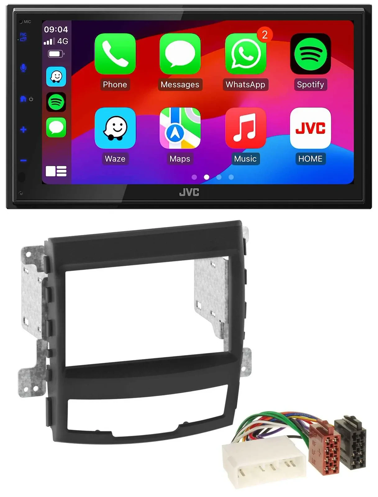 JVC Bluetooth USB MP3 2DIN DAB Autoradio für SSangYong Korando 10-13