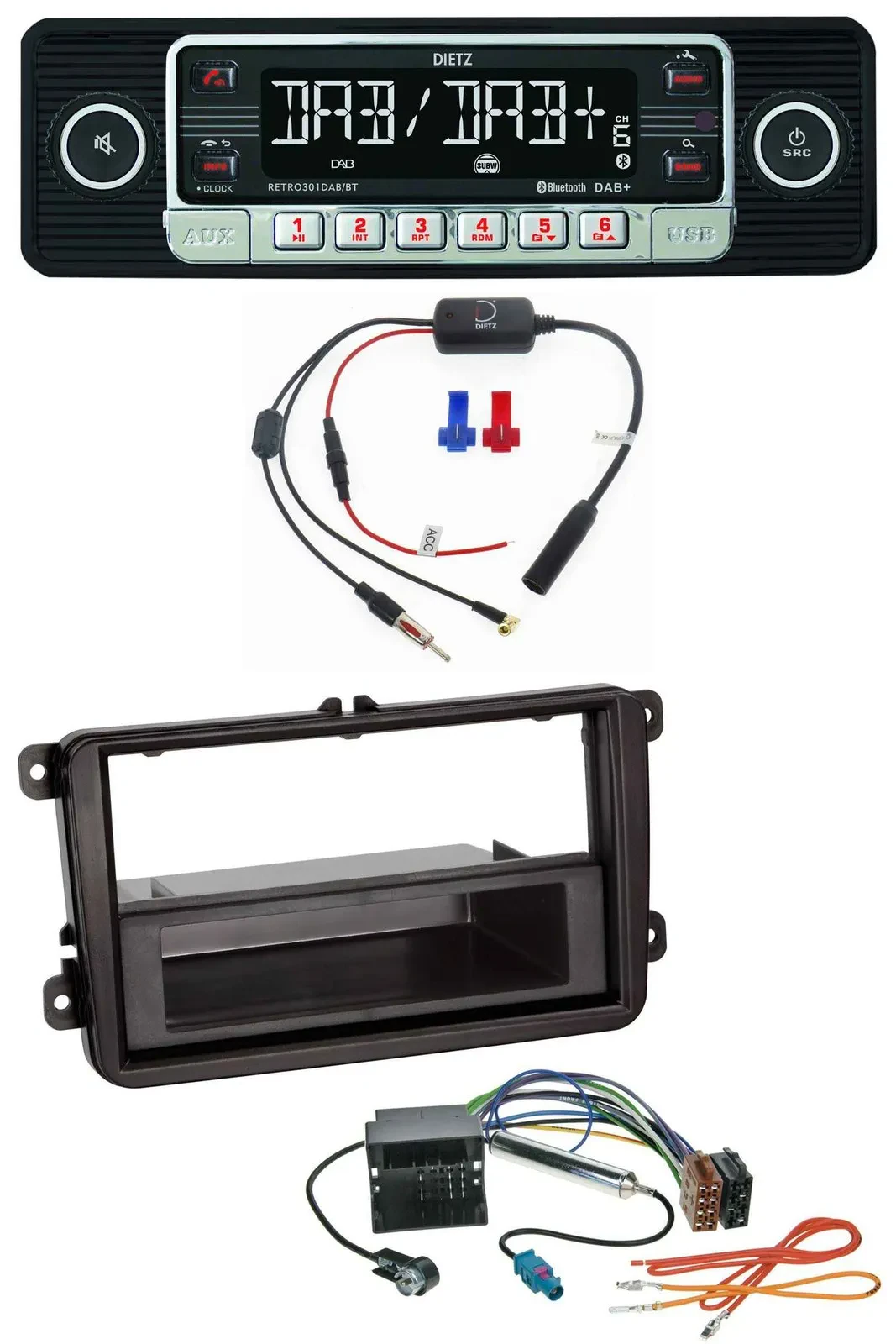 Dietz MP3 DAB Bluetooth USB Autoradio für Seat Alhambra ab 10 Leon 09-12 Toledo
