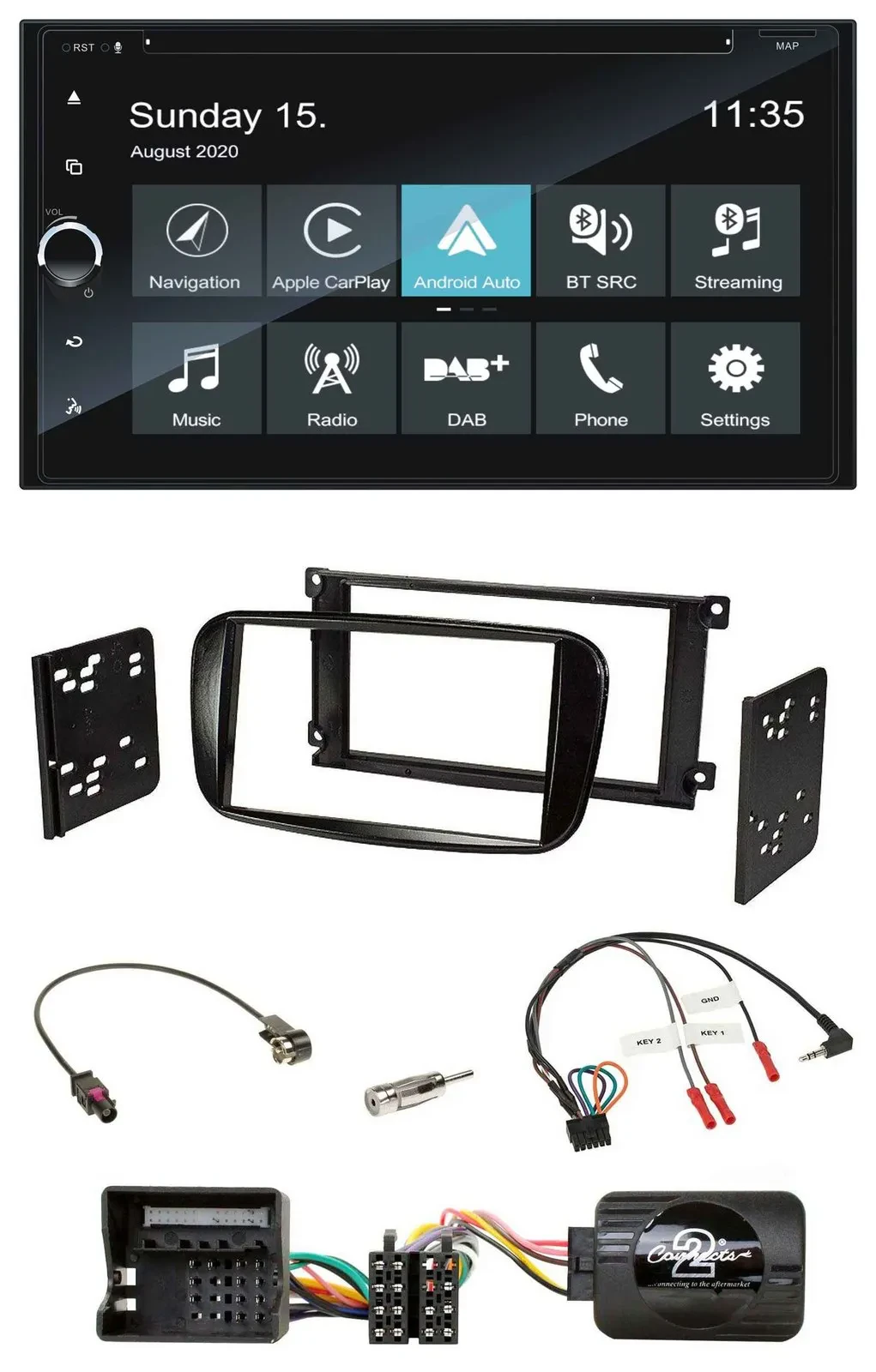 Автомагнитола Blaupunkt 2-DIN навигация TMC, Bluetooth, USB, DAB для Ford C-Max/Focus/Galaxy с управлением с руля