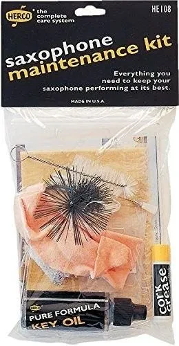 Herco HE108 Saxophone Care Kit - Contains Swab, Key Oil, Cork Grease and More