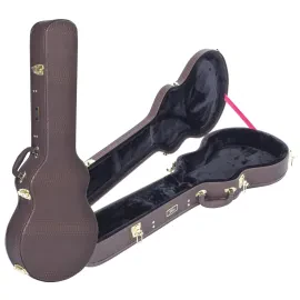 Singlecut Gitarrenkoffer Braun Wetterfest Stabil Großes Zubehörfach E-Gitarren