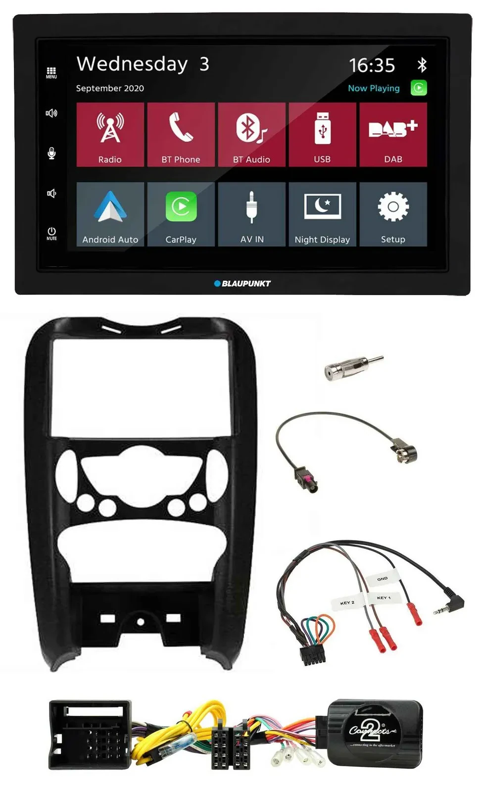 Blaupunkt DAB Bluetooth USB Lenkrad 2DIN Autoradio für Mini Cooper 2006-2014