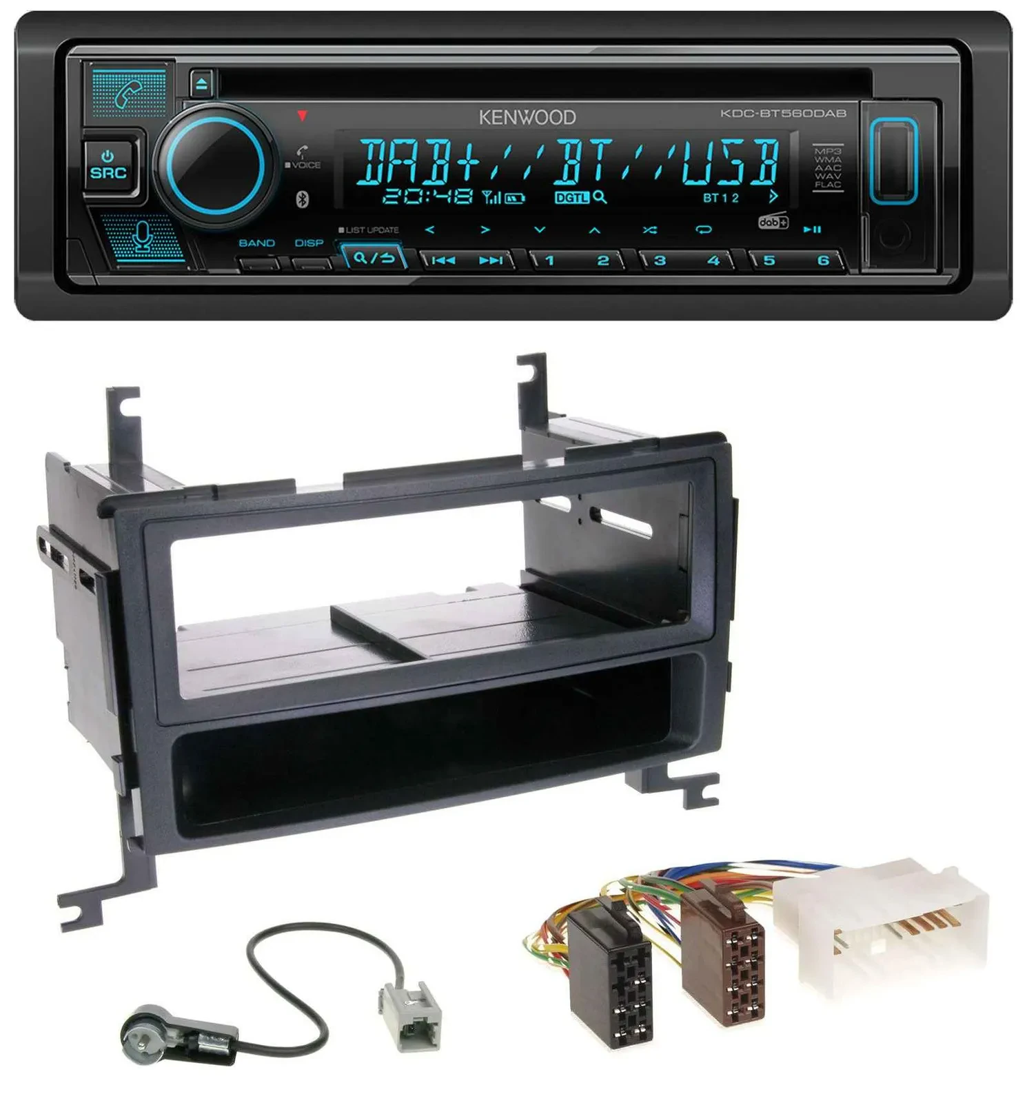 Kenwood Bluetooth DAB CD MP3 USB Autoradio für Hyundai Santa Fe (2007-2012)