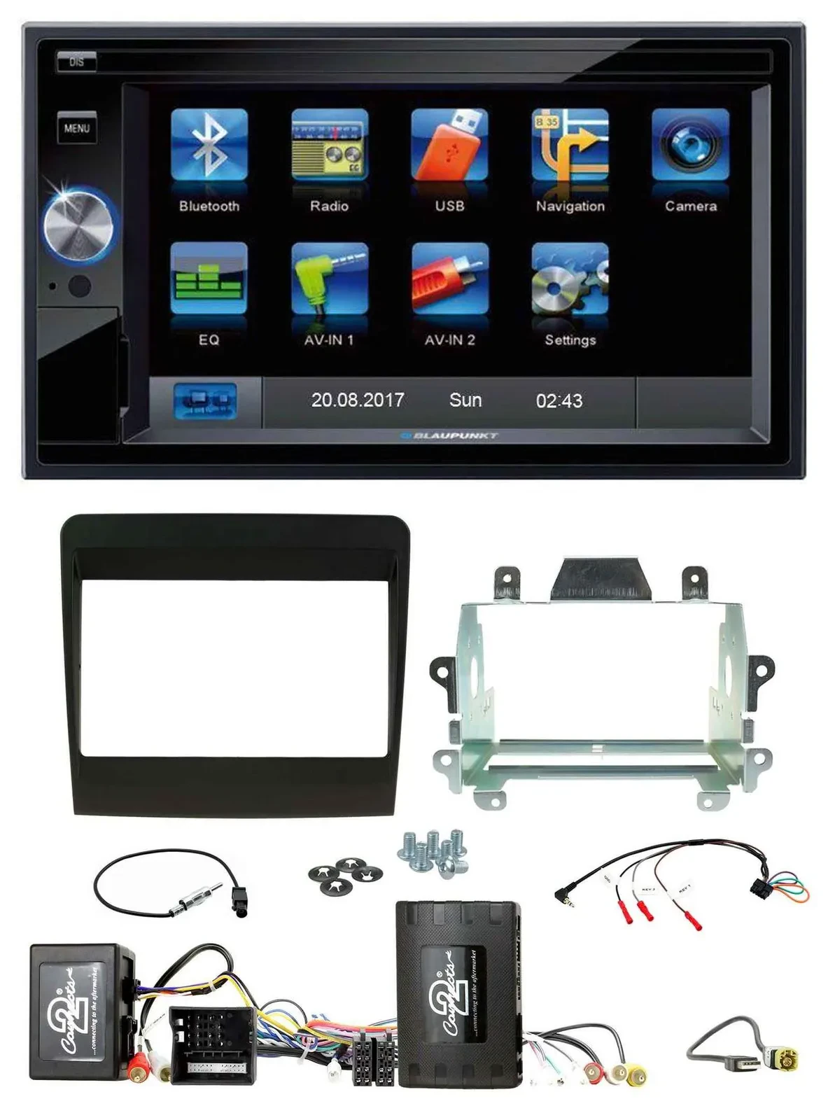 Blaupunkt 2DIN Bluetooth TMC USB Lenkrad SD Navigation für Porsche 911 11-17 Sou