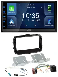 JVC DAB Bluetooth MP3 USB 2DIN Autoradio für Alfa Romeo ISO ab 2013 piano