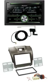 Pioneer CD USB MP3 Bluetooth 2DIN DAB Autoradio für Isuzu D-Max ab 2012 grau