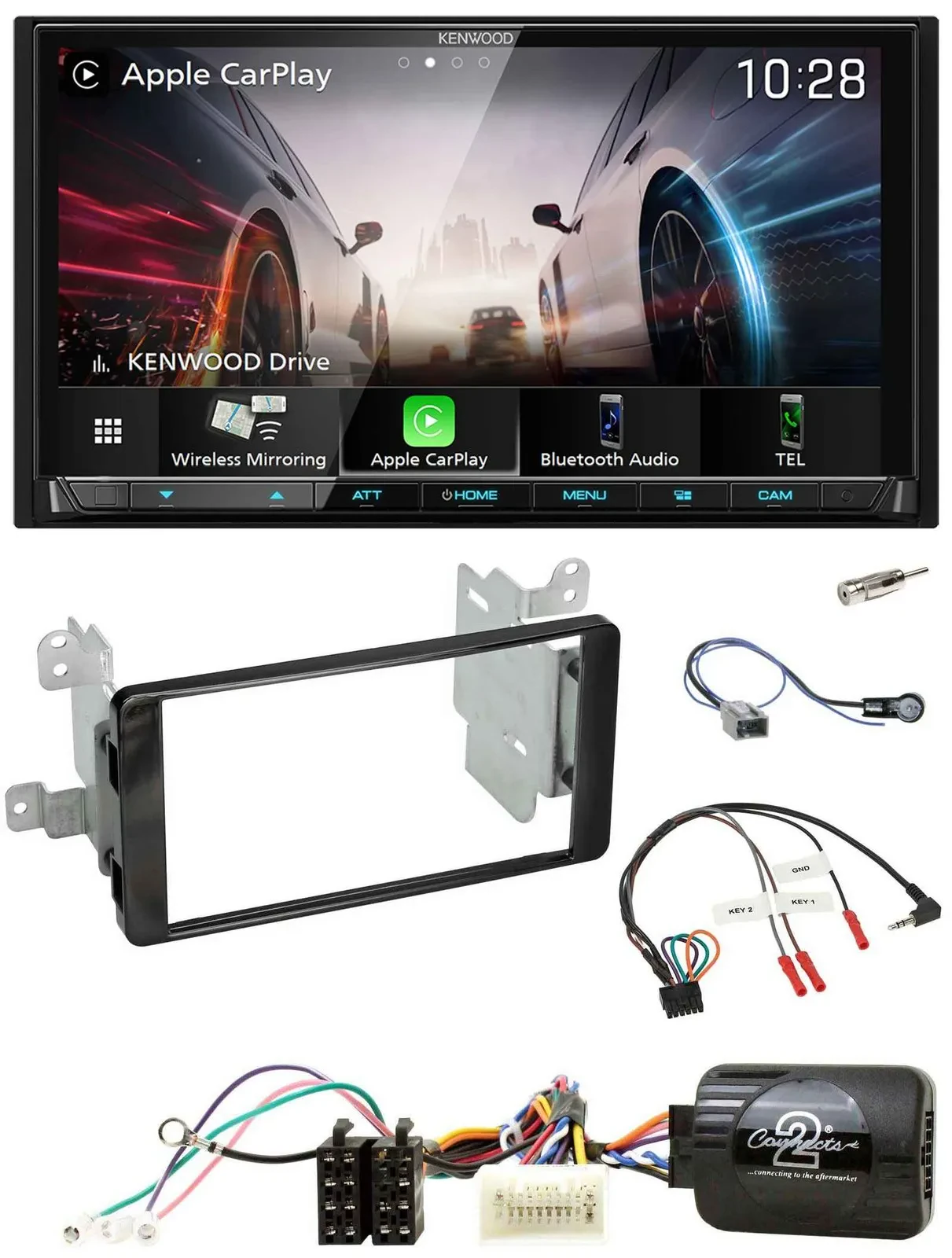 Kenwood Lenkrad 2DIN USB DAB Bluetooth Autoradio für Mitsubishi ab 2012 Outlande