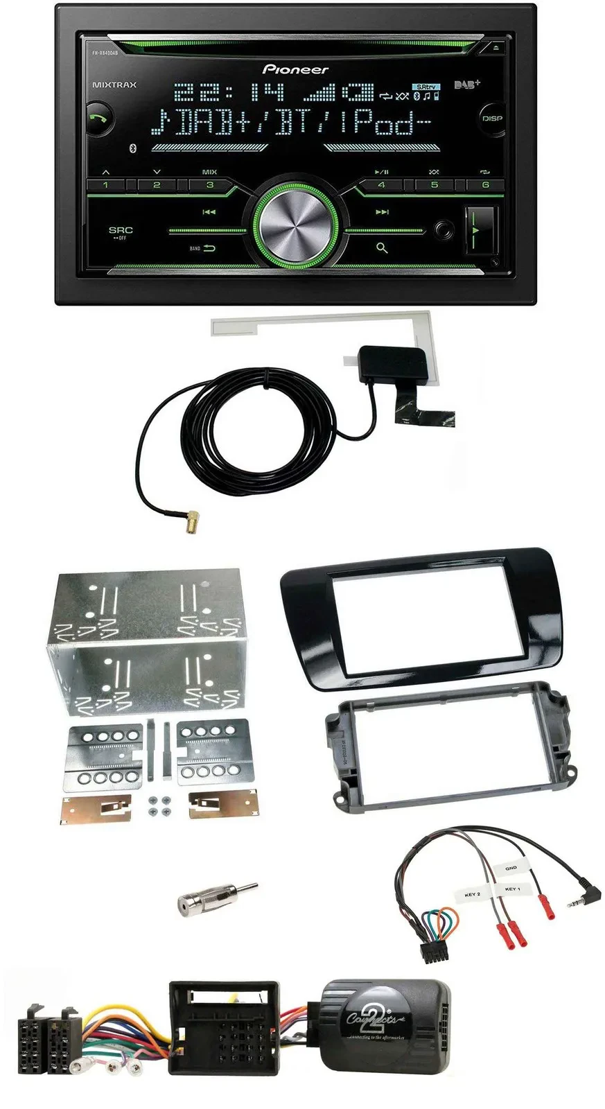 Pioneer CD USB Lenkrad Bluetooth 2DIN DAB Autoradio für Seat Ibiza ab 08 Klavier