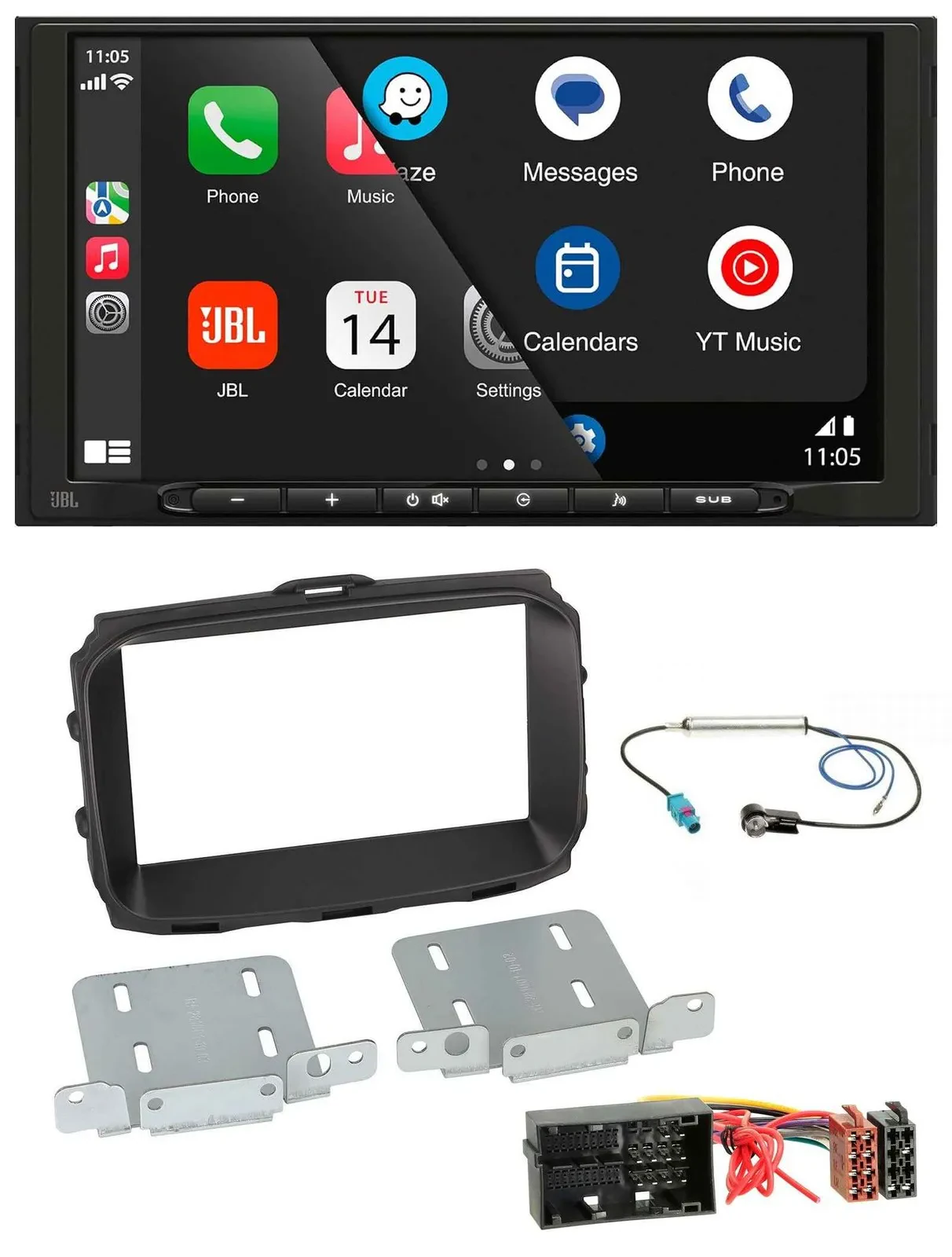 JBL USB 2DIN MP3 Bluetooth AUX Autoradio für Alfa Giulietta 940 Facelift ab 2013