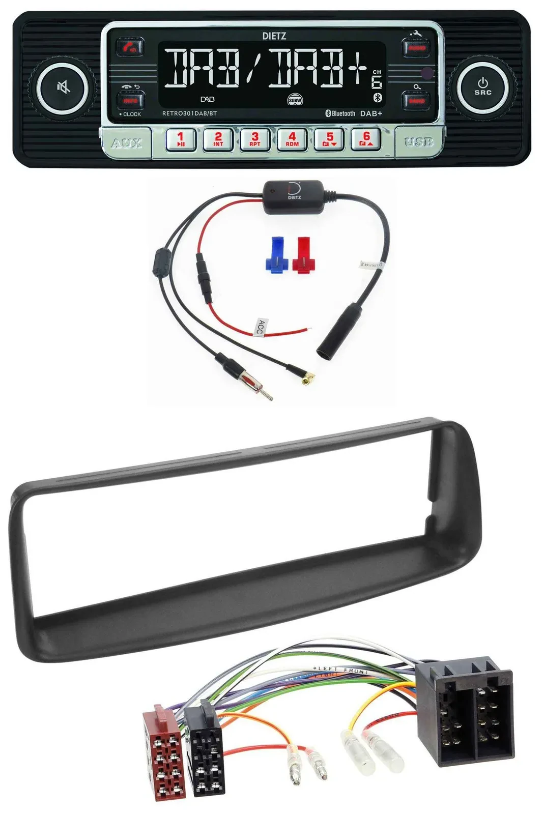 Dietz MP3 DAB Bluetooth USB Autoradio für Peugeot 206 (ab 1998)