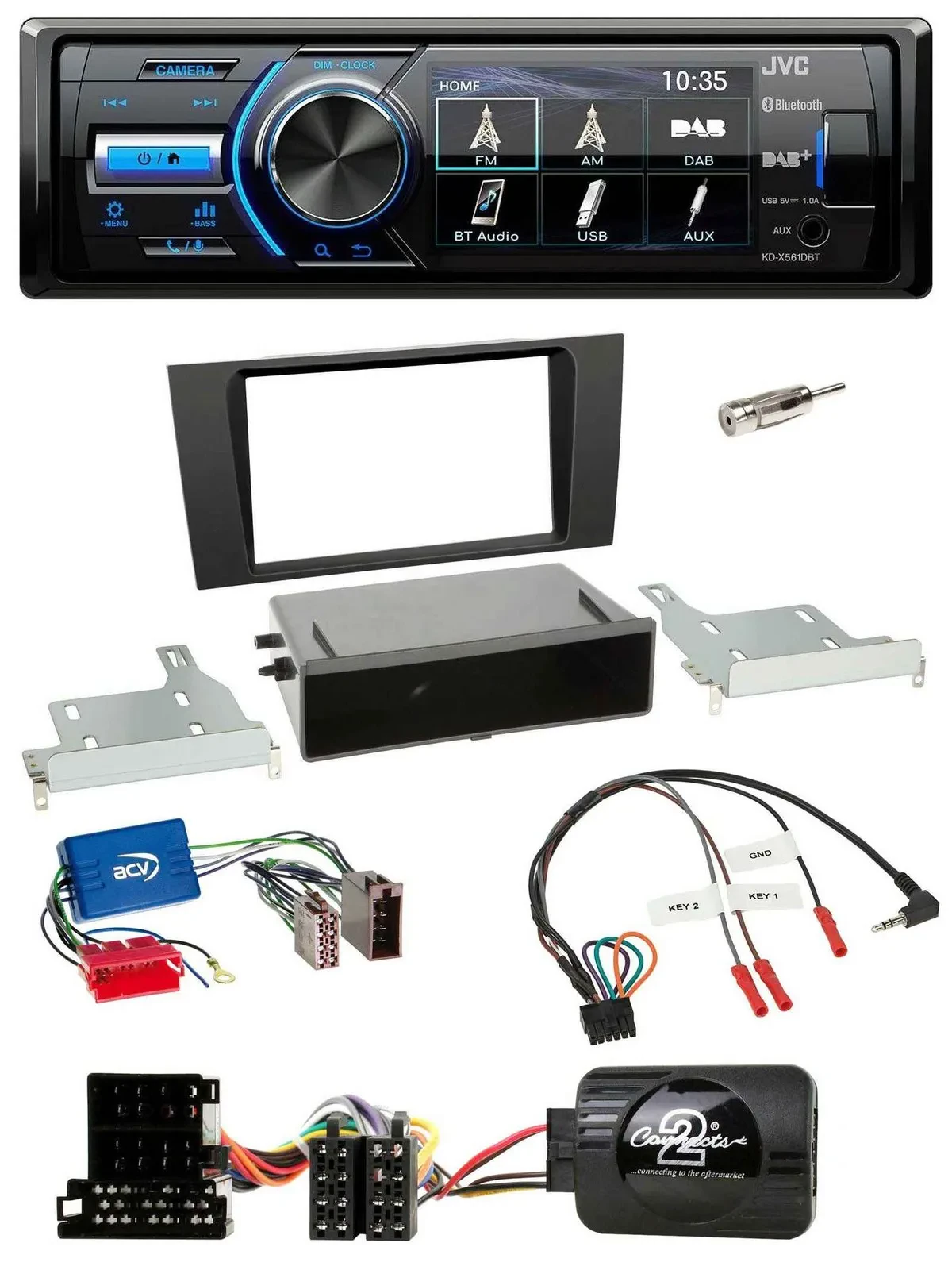 JVC Bluetooth Lenkrad USB DAB Autoradio für Audi A4 B5 1999-2001 Aktivsystem