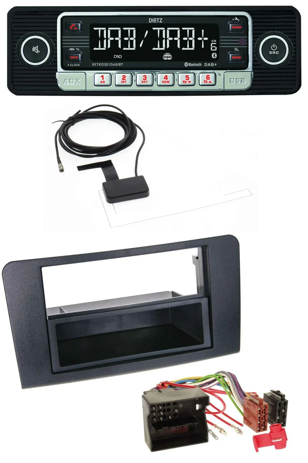 Dietz DAB Bluetooth USB MP3 Autoradio für Mercedes ML (ab 2006)