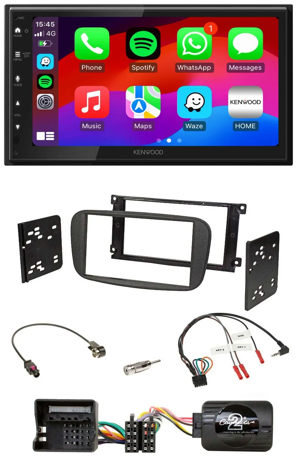 Kenwood Lenkrad USB DAB 2DIN Bluetooth Autoradio für Ford S-Max Mondeo 2007-2014