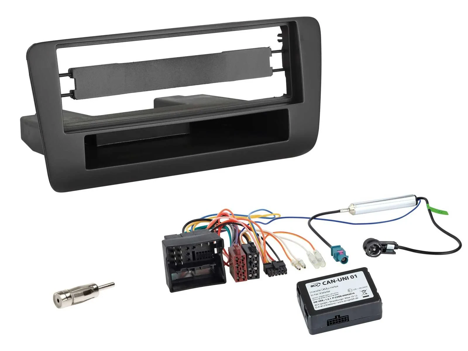 Установочный комплект для автомагнитолы Caraudio24 для Audi A1 2010–2019, черный, CAN-Bus, DIN