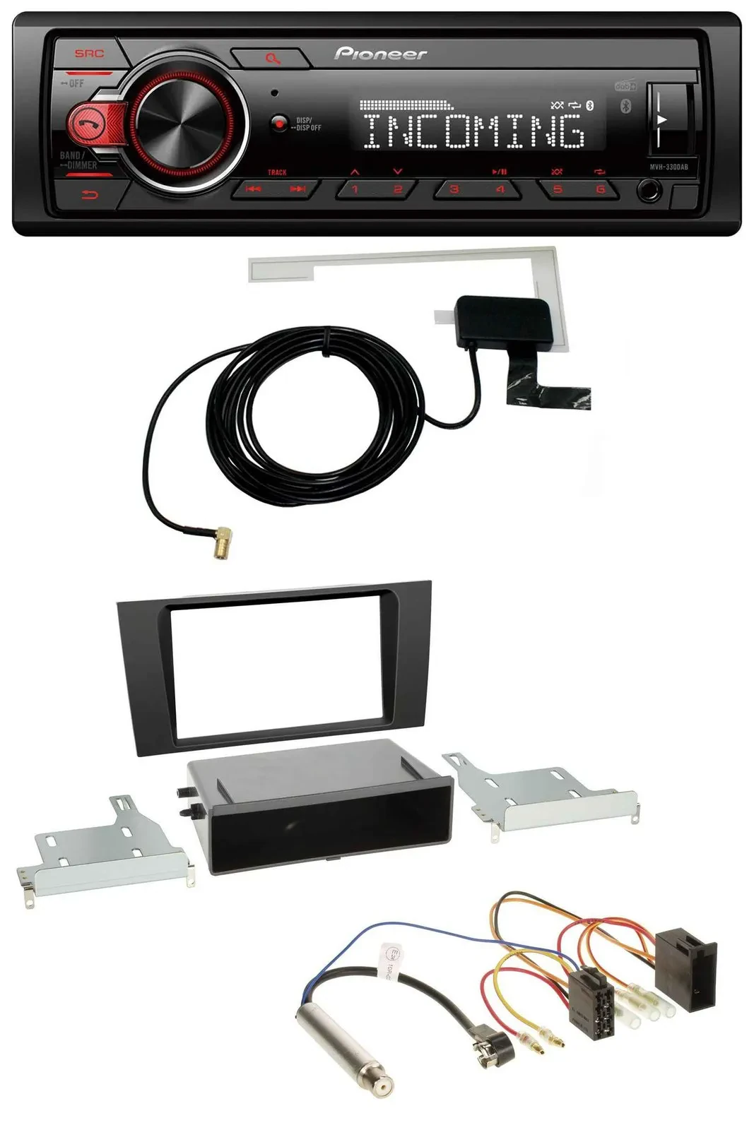 Автомагнитола Pioneer DAB, Bluetooth, USB, MP3 для Audi A4 (B5 1999–2001) Symphony