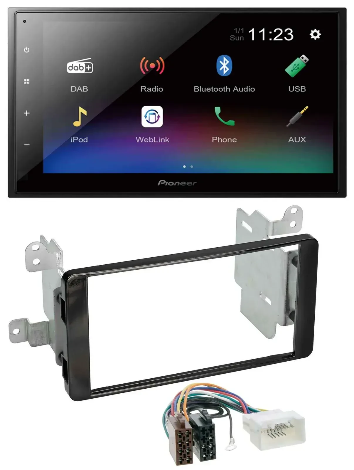 Автомагнитола Pioneer 2DIN, USB, Bluetooth, DAB, MP3 для Mitsubishi Outlander (с 2012)