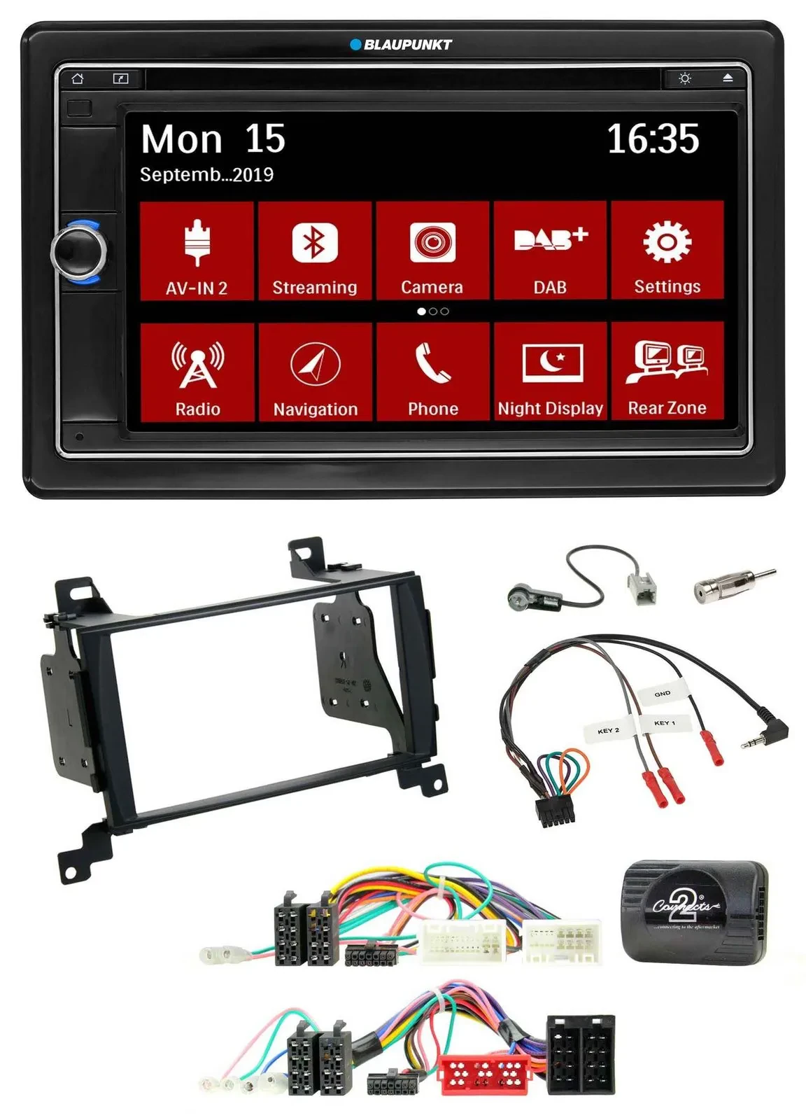 Blaupunkt TMC USB Lenkrad Bluetooth DAB 2DIN Navigation für Hyundai Santa Fe 201