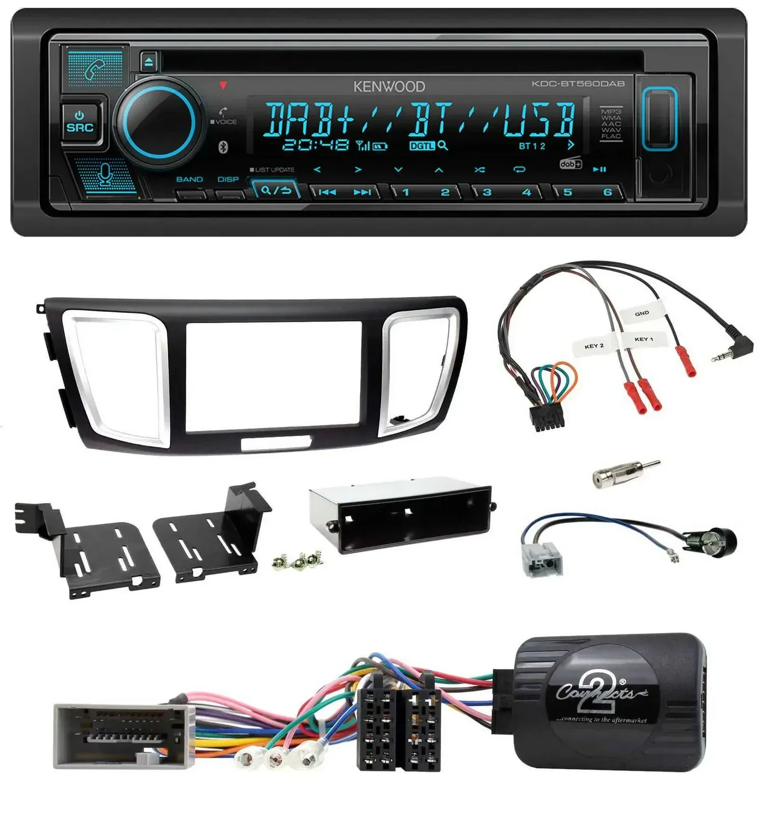 Автомагнитола Kenwood Bluetooth DAB CD USB для Honda Accord 2013–2015