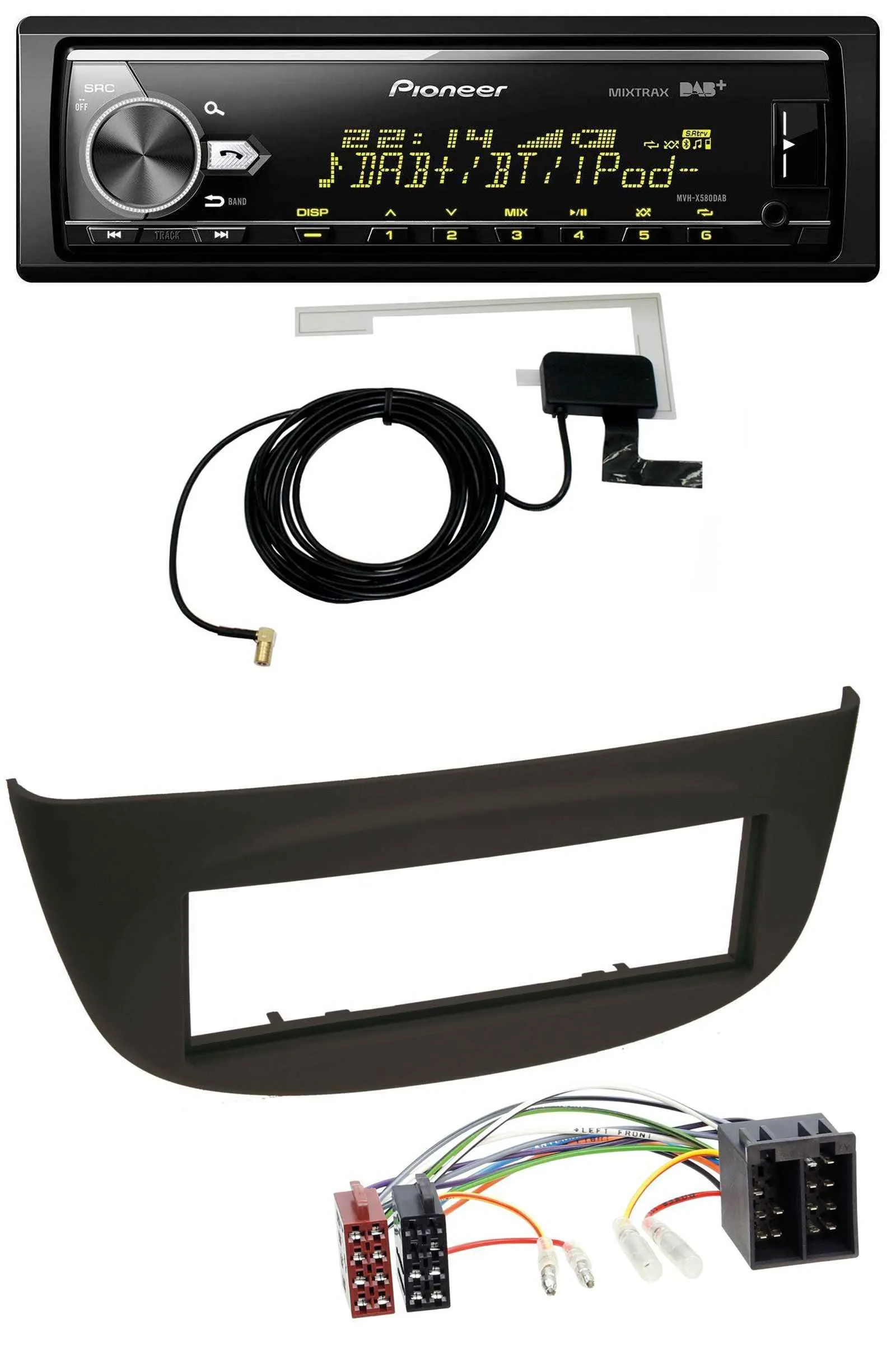 Pioneer Bluetooth DAB USB MP3 Autoradio für Renault Twingo (07-12) schwarz