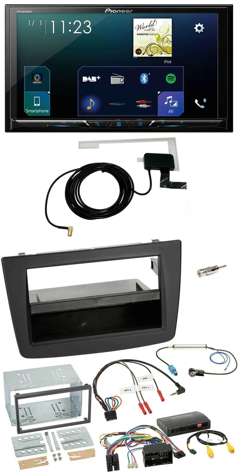 Pioneer 2DIN DAB USB Lenkrad Bluetooth Autoradio für Alfa Romeo Mito 14-18 Infoa