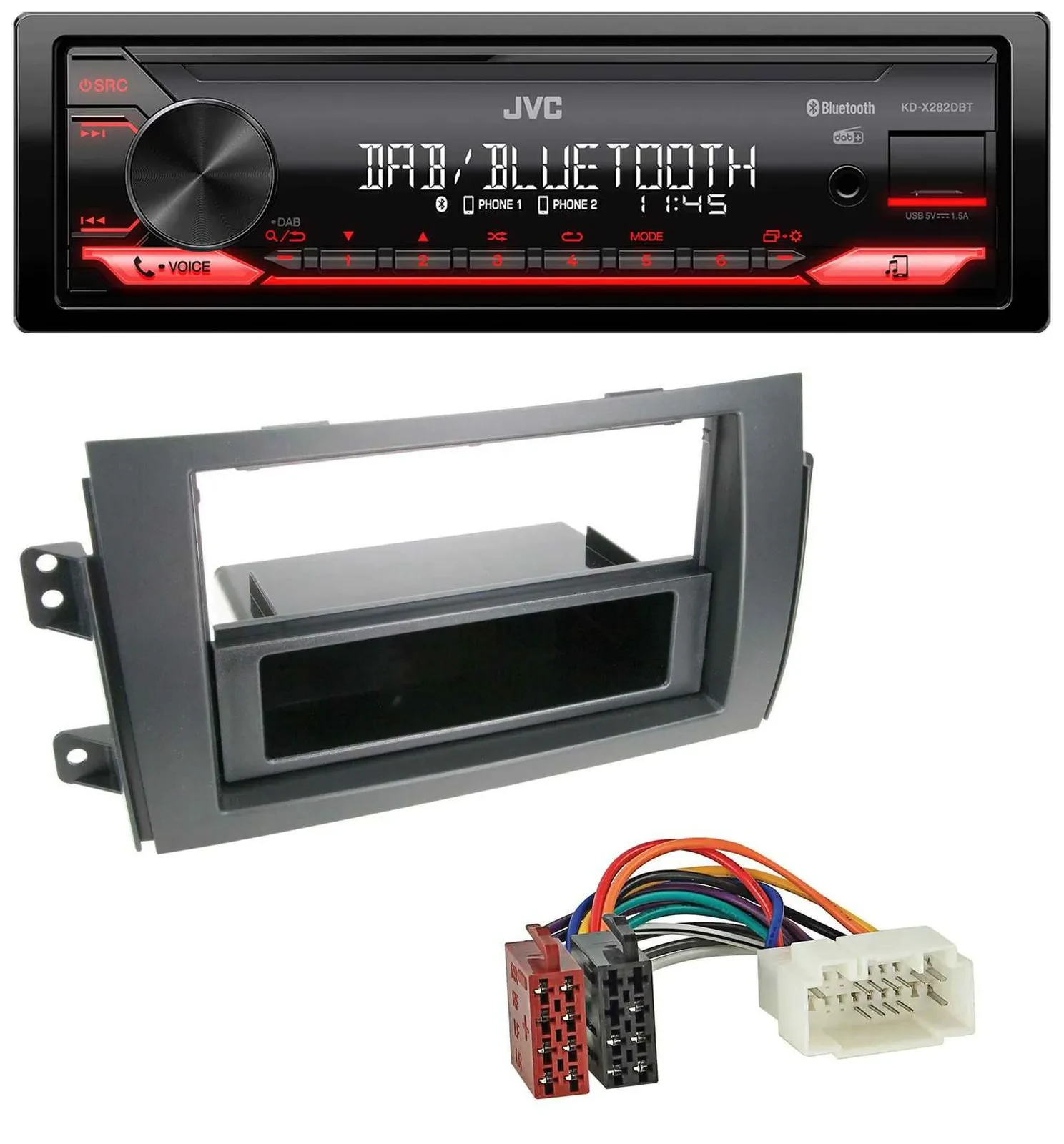 JVC Bluetooth USB DAB MP3 Autoradio für Fiat Sedici, Suzuki SX 4