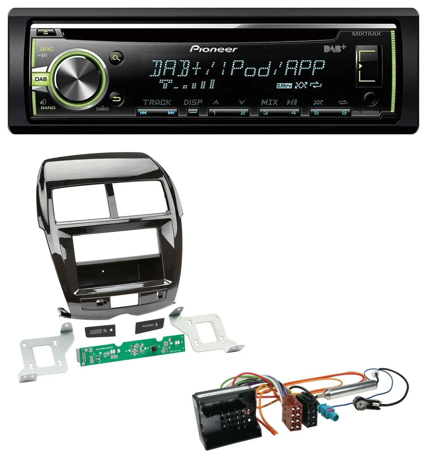 Автомагнитола Pioneer CD, DAB, USB, MP3, AUX для Citroen C4 Aircross, Mitsubishi ASX