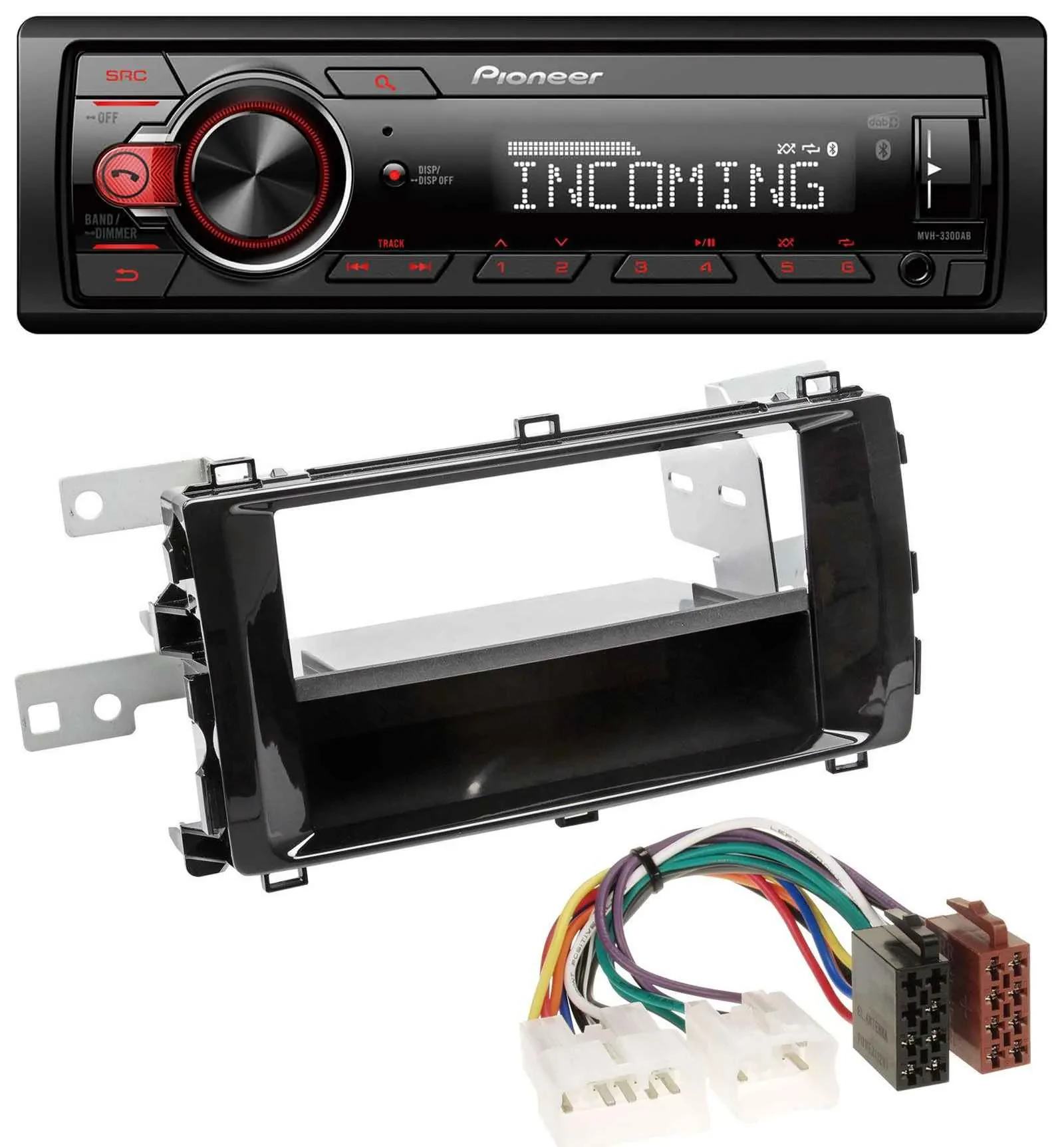 Pioneer Bluetooth USB DAB MP3 Autoradio für Toyota Auris (ab 2013) schwarz