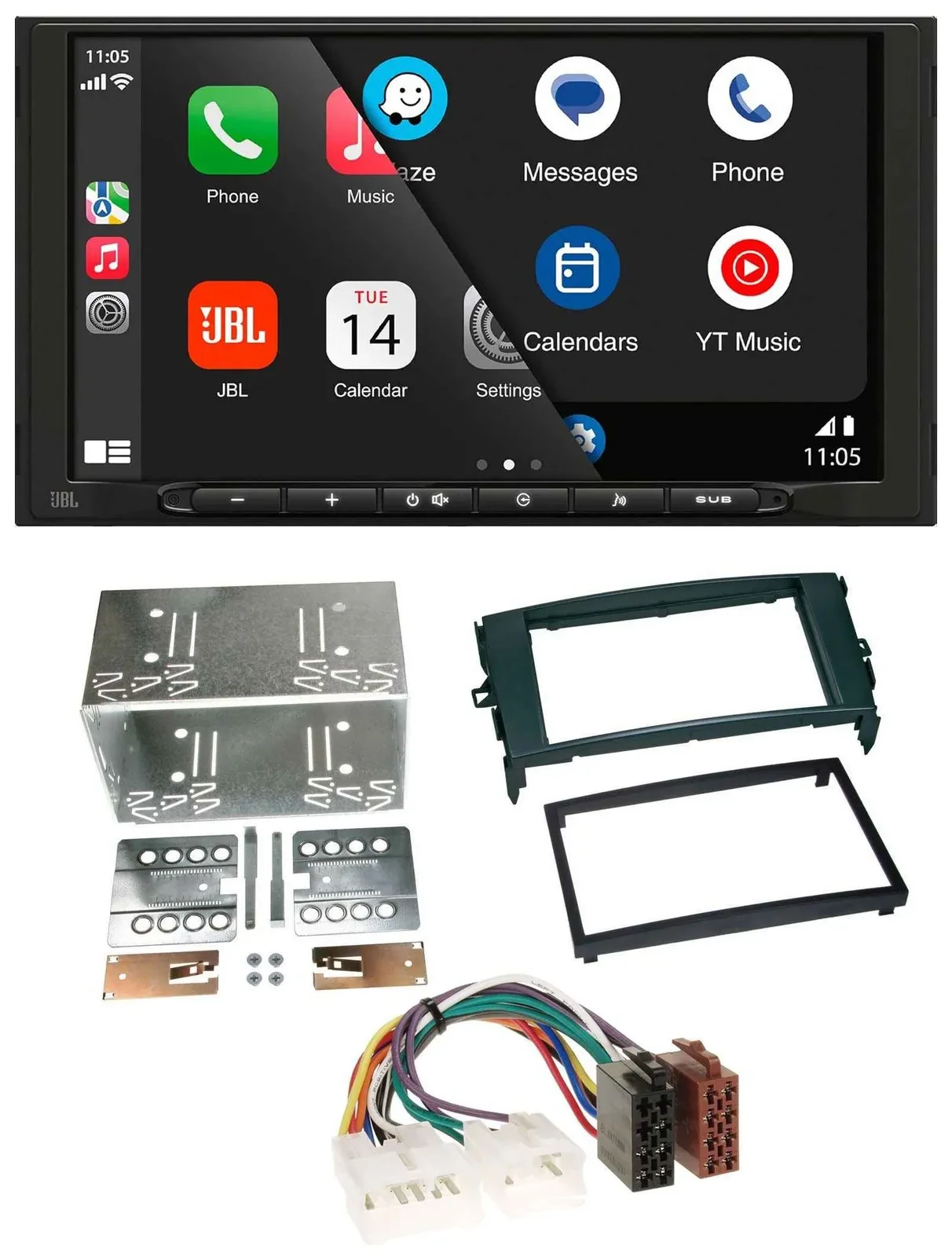 JBL USB 2DIN MP3 Bluetooth AUX Autoradio für Toyota Auris 07-12 schwarz