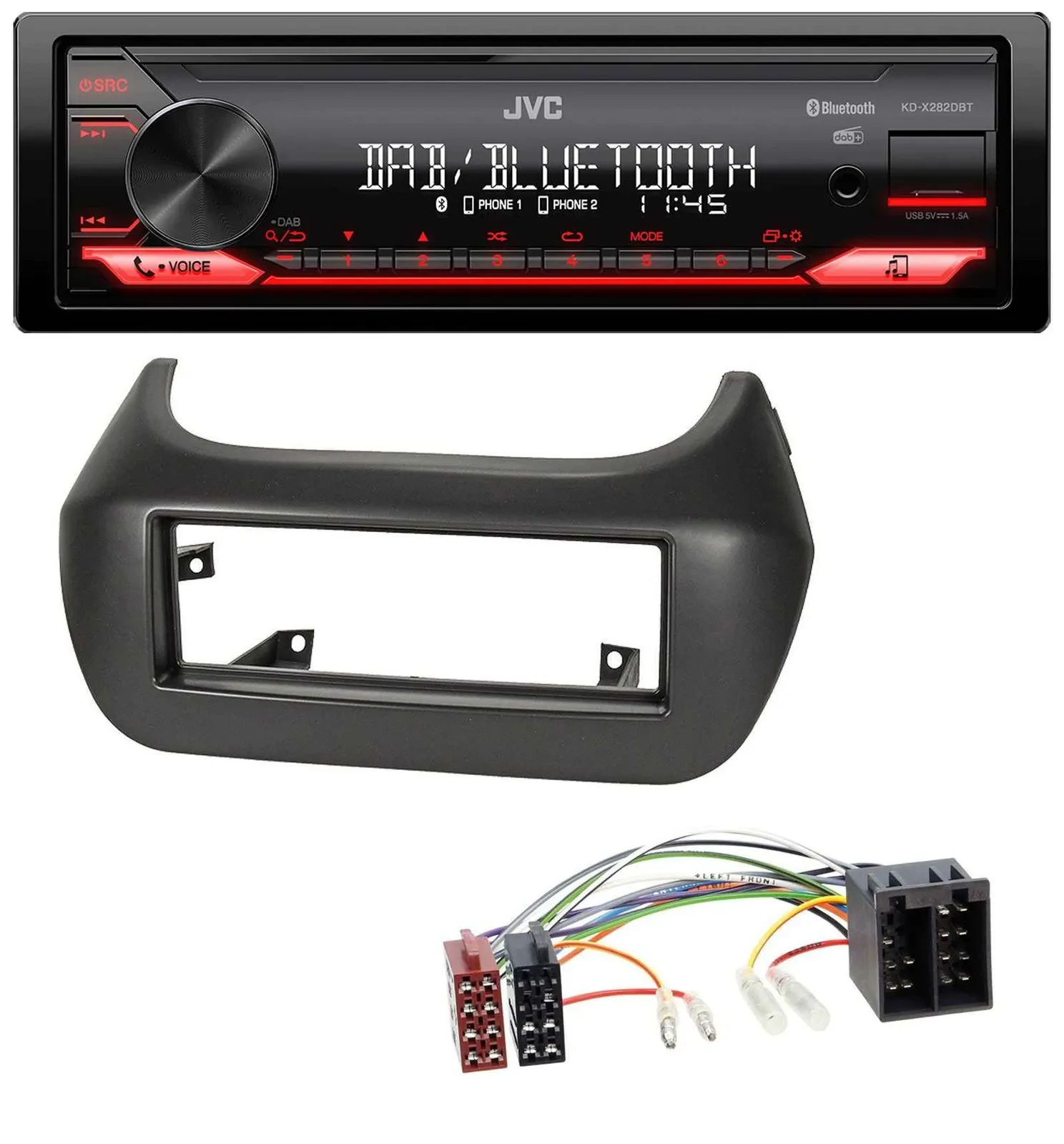 JVC Bluetooth USB DAB MP3 Autoradio für Fiat Fiorino Qubo Citroen Nemo Peugeot B