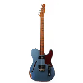 Электрогитара полуакустическая Fender Custom Shop P-90 Telecaster Thinline Relic Faded Aged Lake Placid Blue