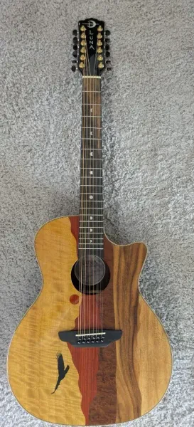 Luna Vista Eagle 12 String  Tropical Wood Acoustic Electric Guitar w/Hard Case