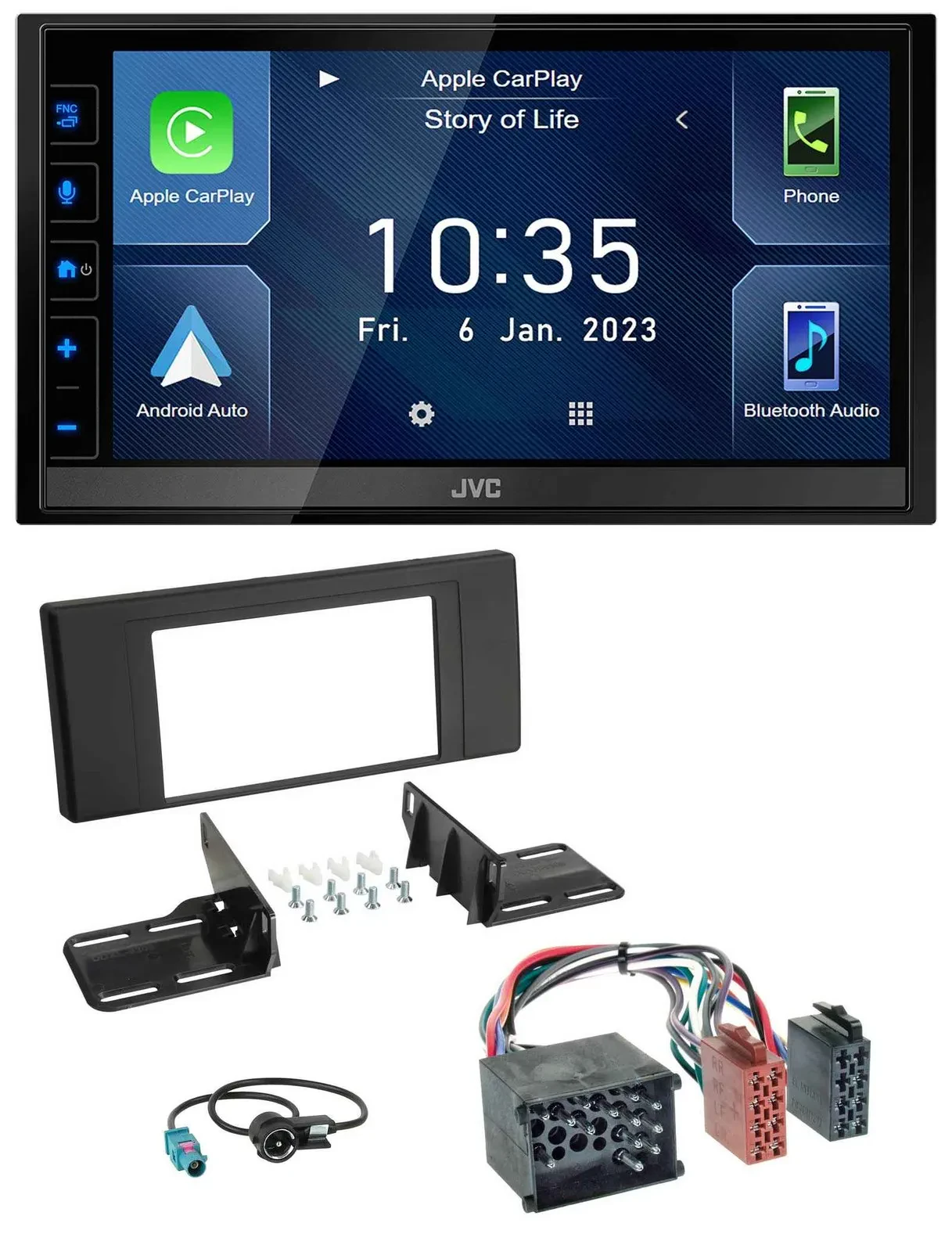 JVC DAB Bluetooth MP3 USB 2DIN Autoradio für BMW X5 (E53 2000 2002)