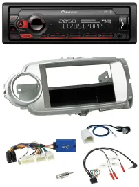 Автомагнитола для Toyota Yaris 2011–2014 Pioneer USB, DAB, Bluetooth, серебристая