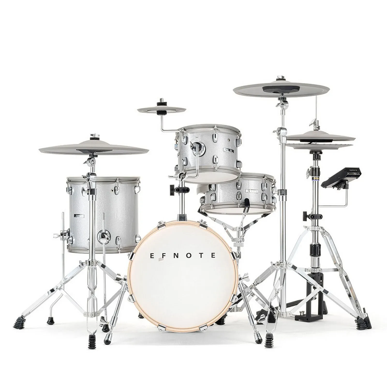 EFNOTE 5 Acoustic Designed Electronic Drum Set, White / Sparkle - Full Kit