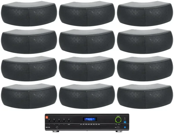 Настенная акустика JBL WET-D4 Black с усилителем (12 штук)