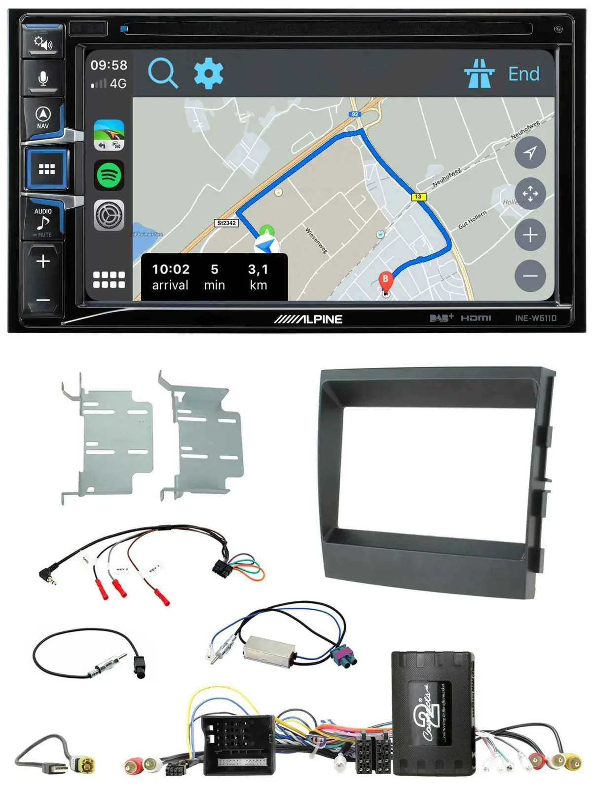 Alpine DAB TMC Bluetooth 2DIN USB Lenkrad Navigation für Porsche Panamera 09-16