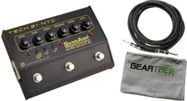 Tech 21 SansAmp Programmable Bass Driver DI Pedal Bundle w/Cable and Cloth