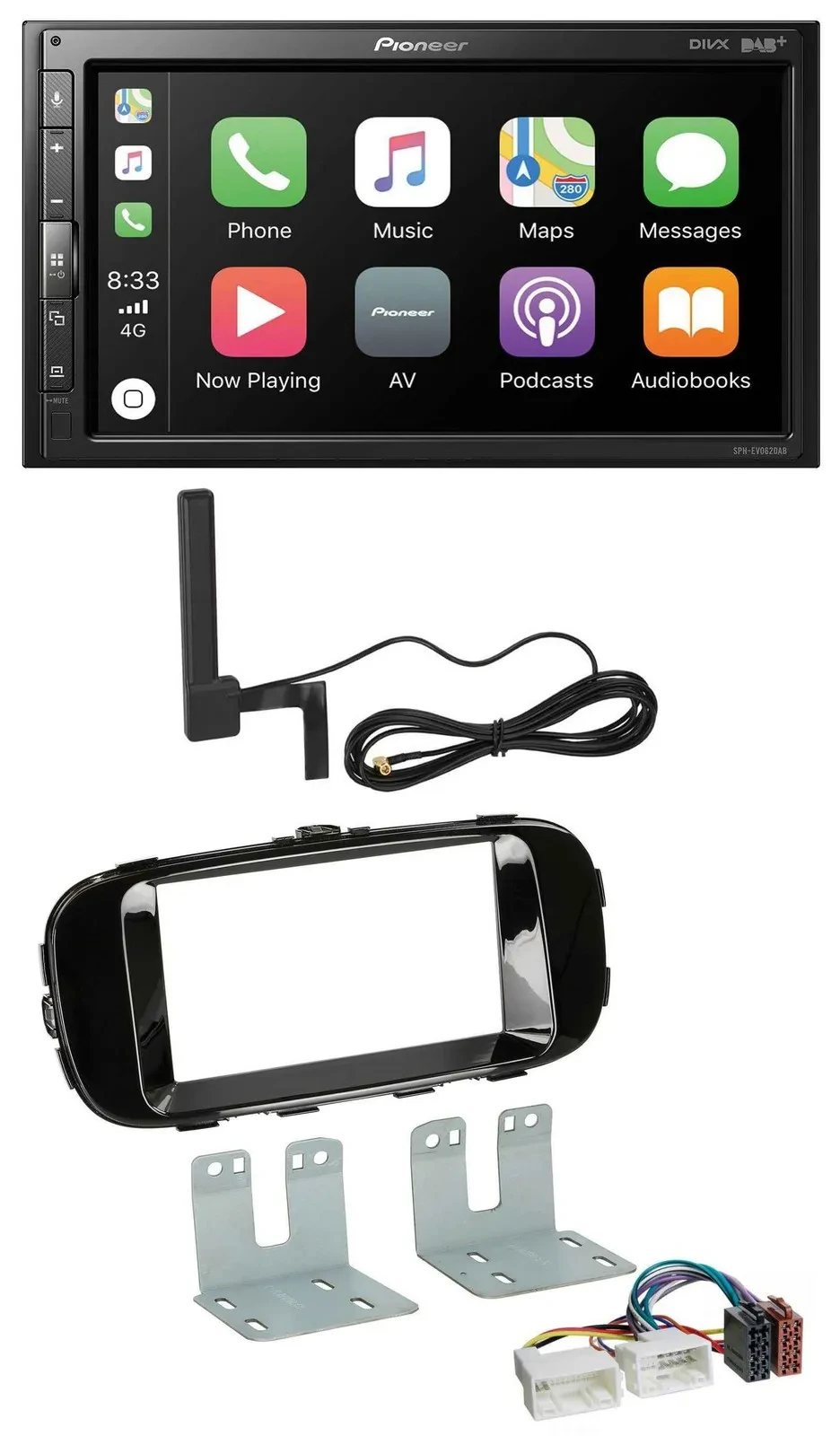 Автомагнитола для Kia Soul PS (с 2014) Pioneer 2-DIN USB Bluetooth DAB MP3 пиано-черный