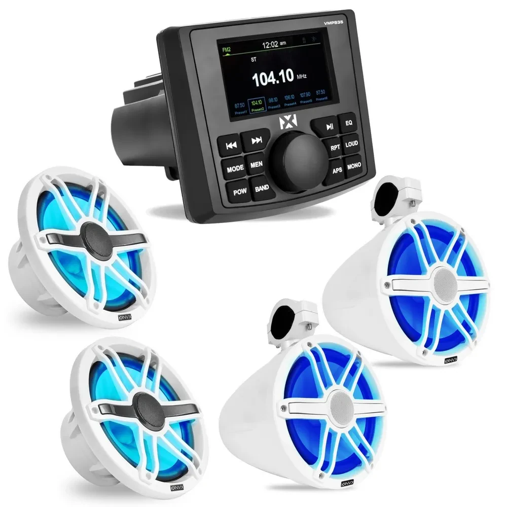 Автомагнитола для морского применения NVX VMPS35 + MVSP8 + MVTSP8W (набор)