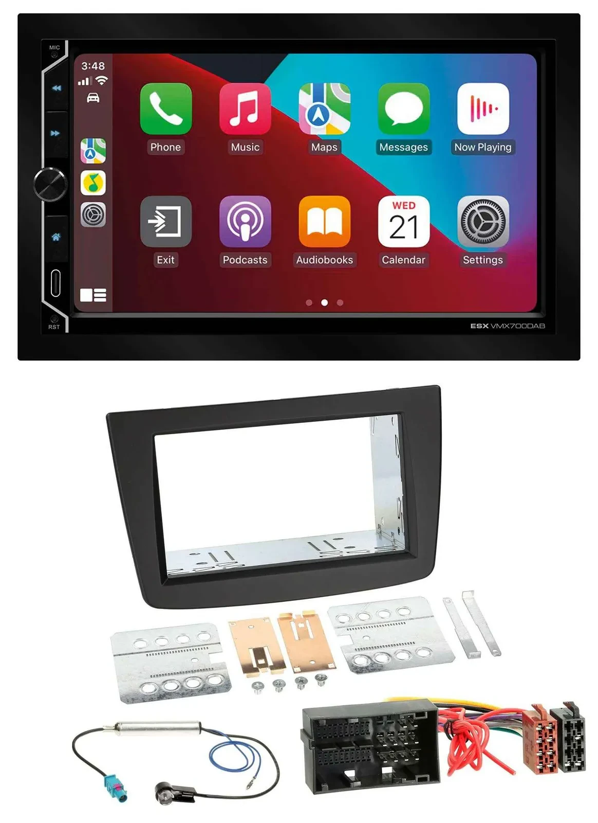 ESX 2DIN DAB USB MP3 Bluetooth Autoradio für Alfa Romeo Mito 955 ab 14 schwarz